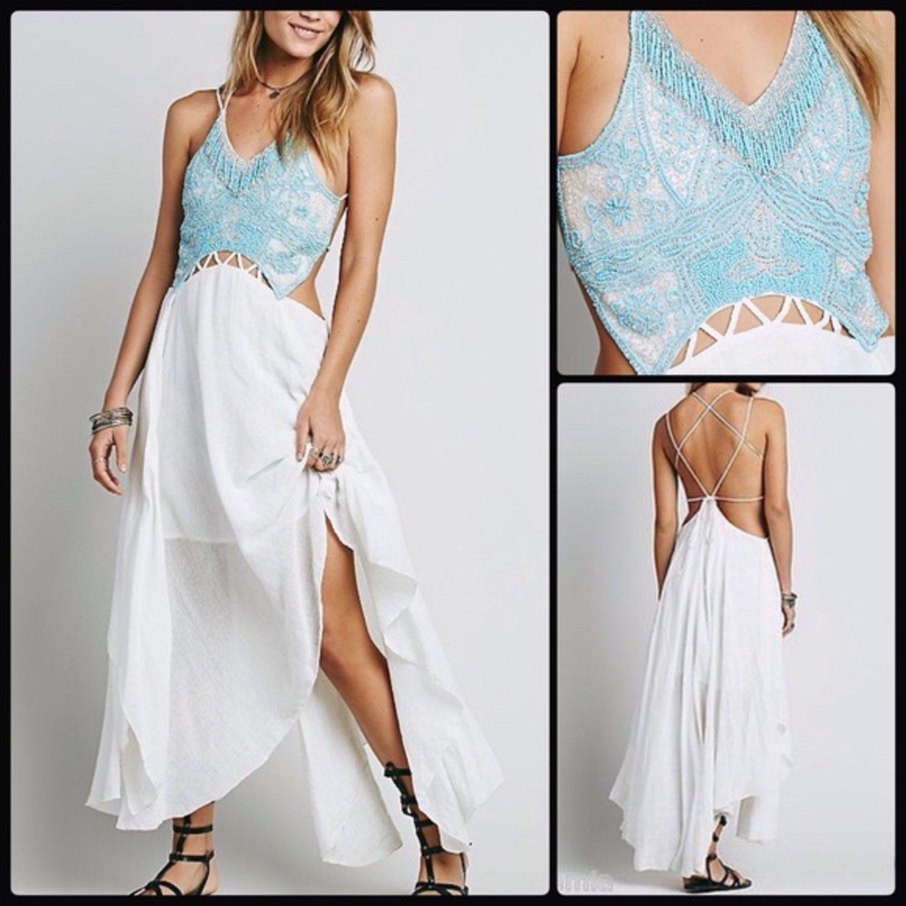 Free People Turquoise Spirit Maxi Dress size 0
